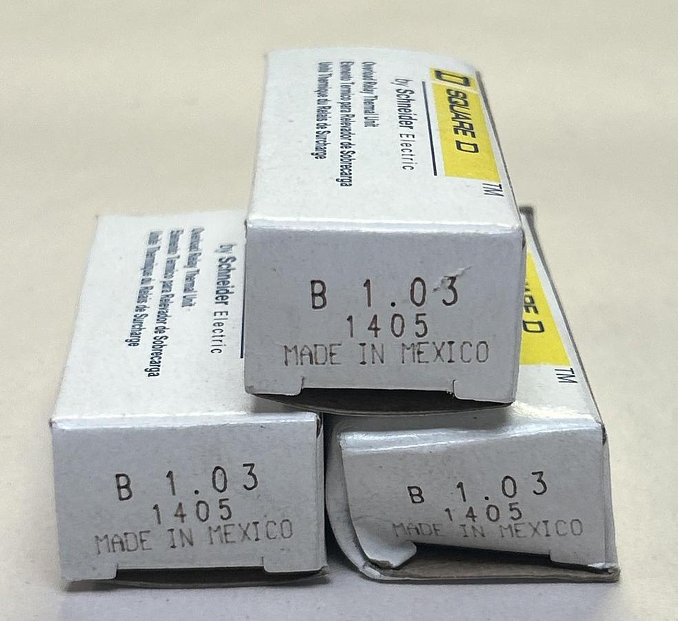 SQUARE D,B1.03,OVERLOAD THERMAL HEATING ELEMENT LOT OF 3 NOS