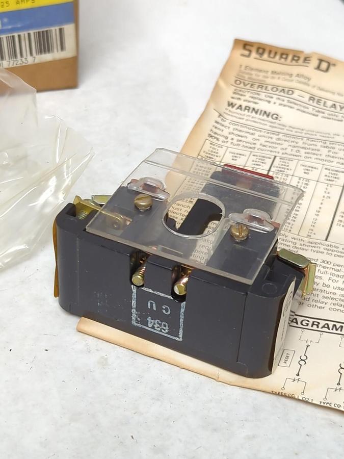 SQUARE D,77233,CLASS 9065 TYPE CO-1 THERMAL OVERLOAD RELAY NEW