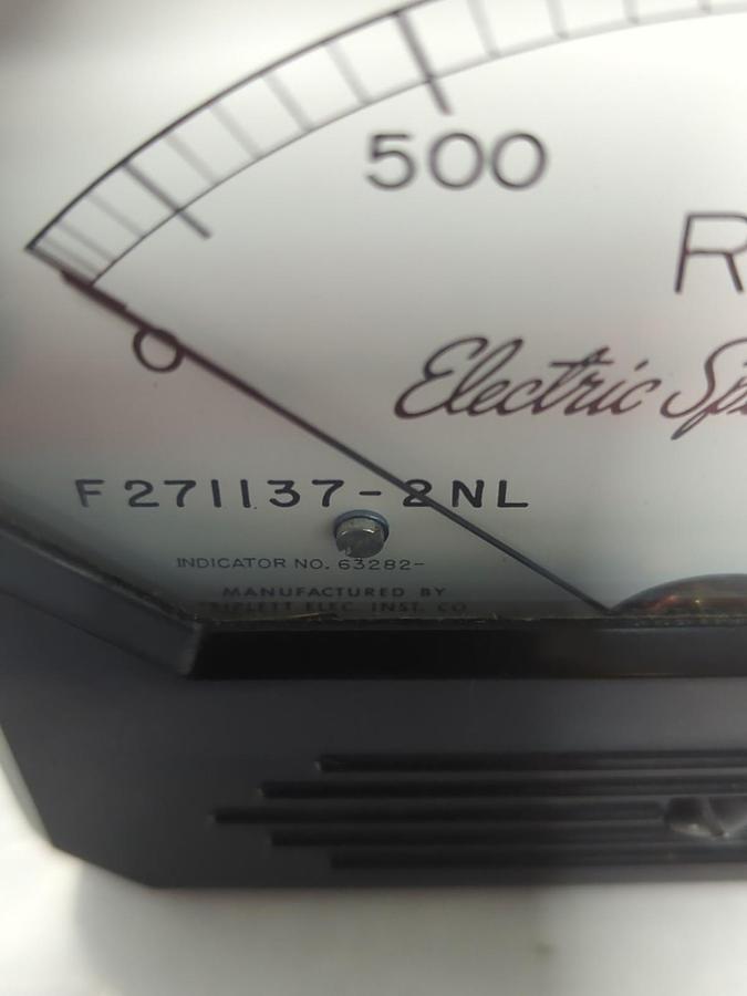 Used TRIPLETT,F271137-2NL,ELECTRIC SPEED INDICATOR METER 0-1500 PRE-OWNED