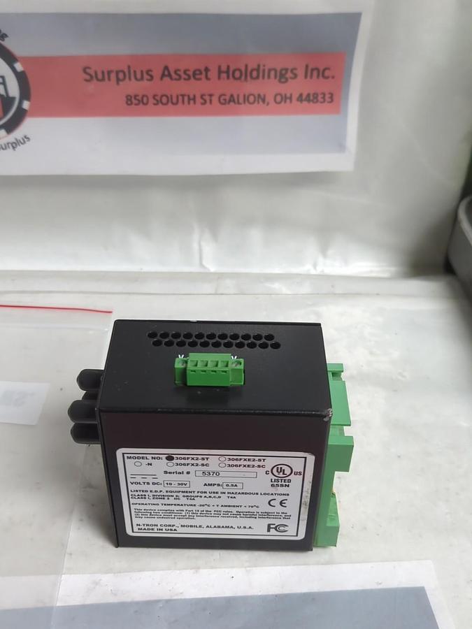 Used N-TRON,306FX2-ST,INDUSTRIAL ETHERNET SWITCH 10-30V .5A PRE-OWNED