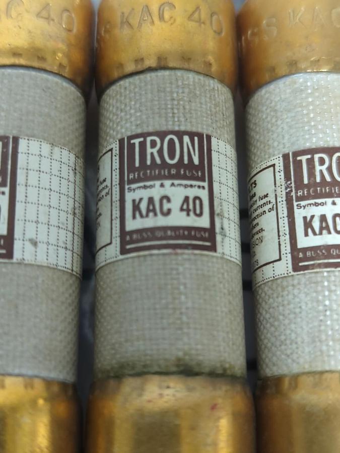 COOPER BUSSMANN,KAC 40,RECTIFIER 40 AMP FUSES LOT OF 8 NOS