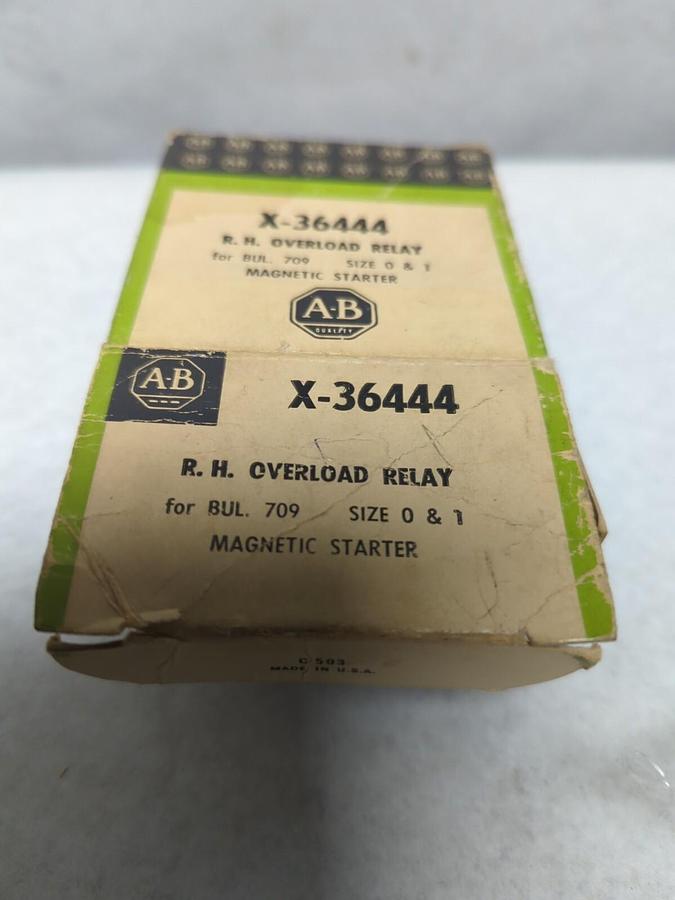 ALLEN-BRADLEY,X-36444,R.H. OVERLOAD RELAY SIZE 0 & 1 NOS