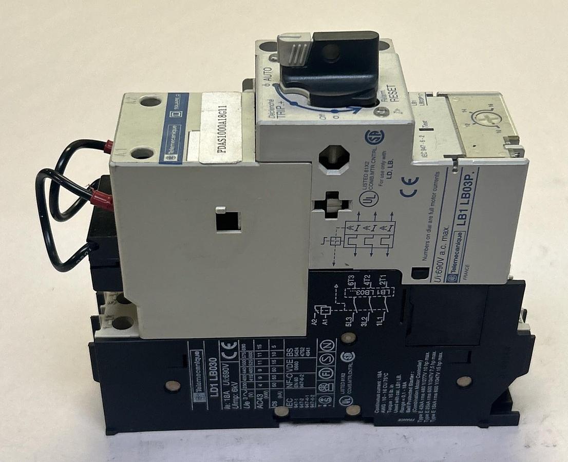 Used TELEMECANIQUE,LB1LB03P17,OVERLOAD RELAY PROTECTION MODULE