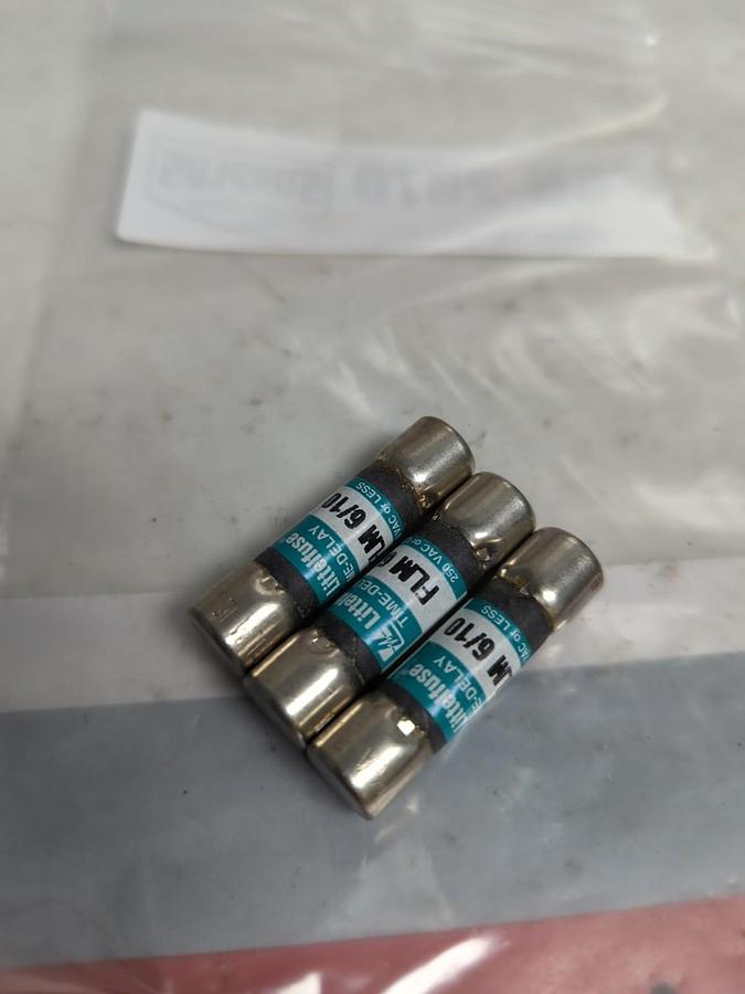 LITTELFUSE,FLM-6/10,TIME-DELAY 6/10 AMP FUSE LOT OF 3 NOS