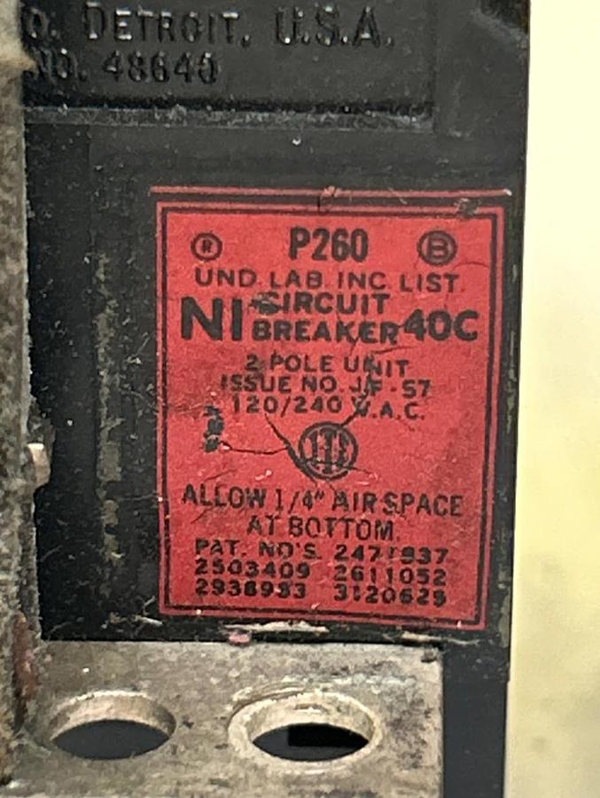 Used BULLDOG ELECTRIC,P260,PUSHMATIC CIRCUIT BREAKER 60A 120/240V 2P LOT OF 4