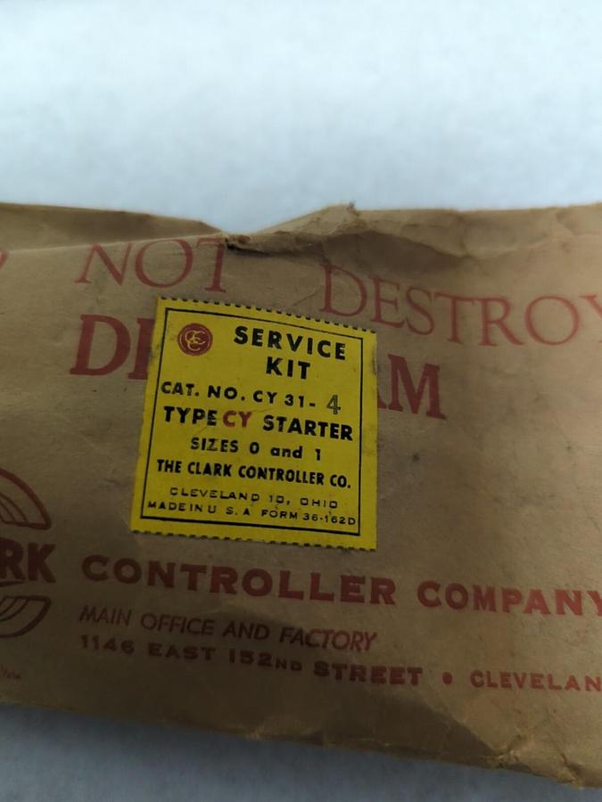 CLARK,CY 31-4,SERVICE KIT FOR TYPE CY STARTER SIZES 0 & 1 NOS