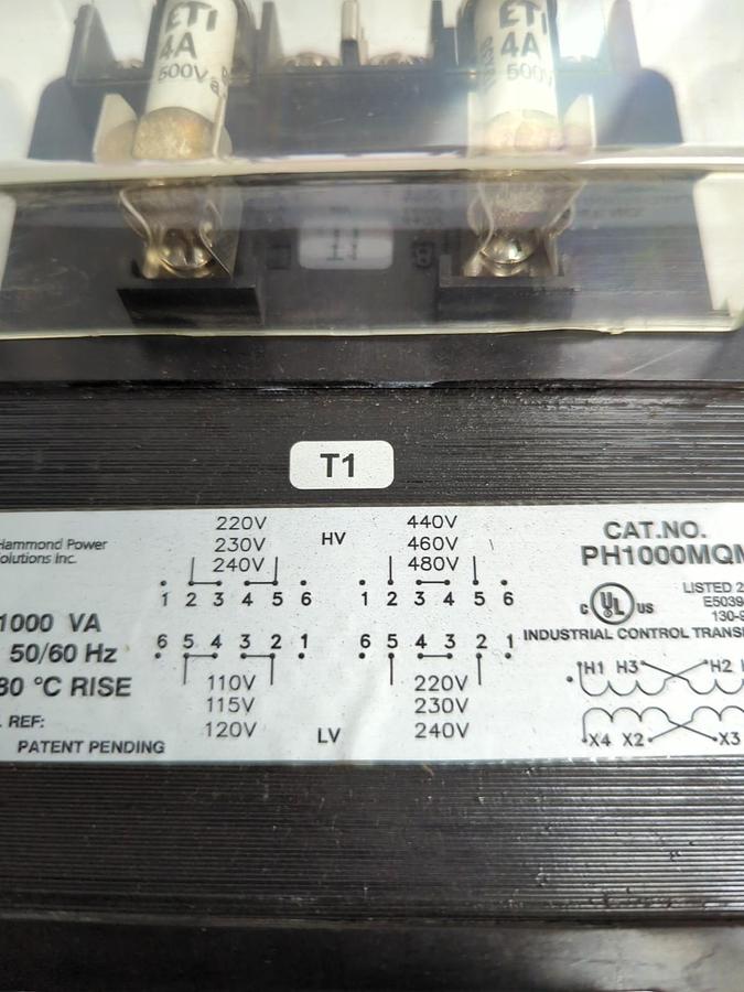 Used HAMMOND POWER,PH1000MQMJ,TRANSFORMER 1000VA 50/60HZ PRE-OWNED