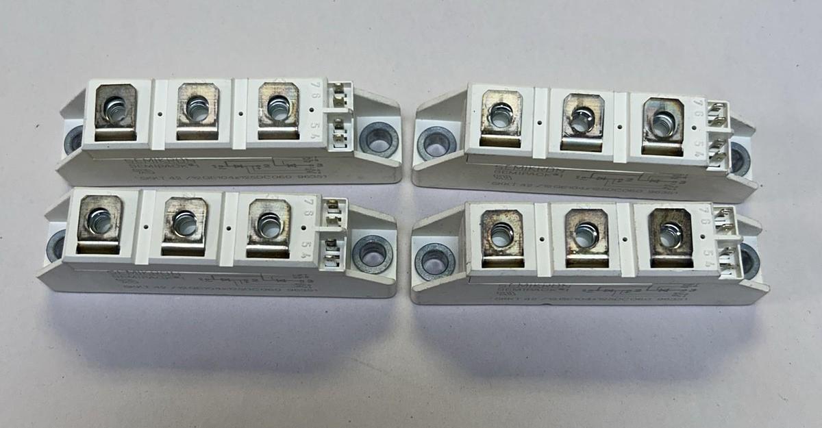 Used SEMIKRON,SKKT42/12GE104X125DC060,SEMIPACK THYRISTOR LOT OF 4