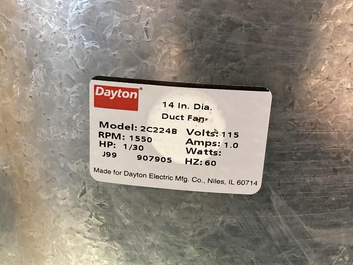 Dayton,2C224B,Fan Blower and Assembly 1550RPM 1/30Hp 115V 1A 60Hz