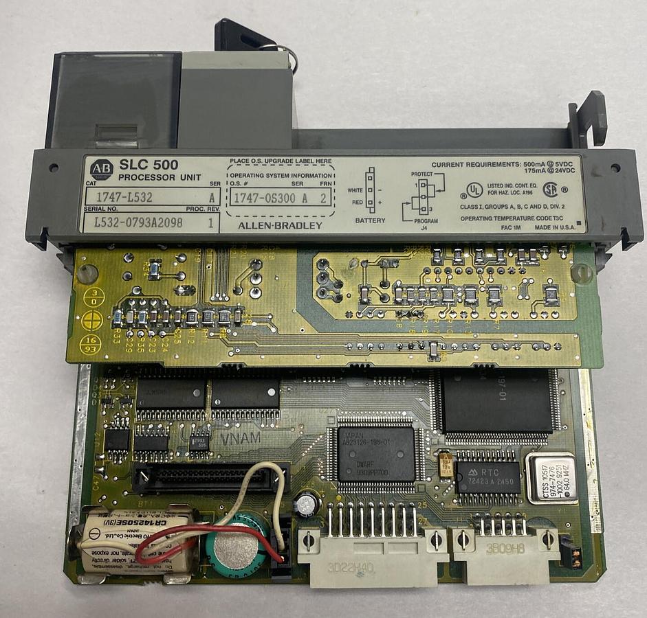 Used Allen-Bradley,1747-L532,Processor Unit 1747-0S300 Ser A FRN 2 Broken Door