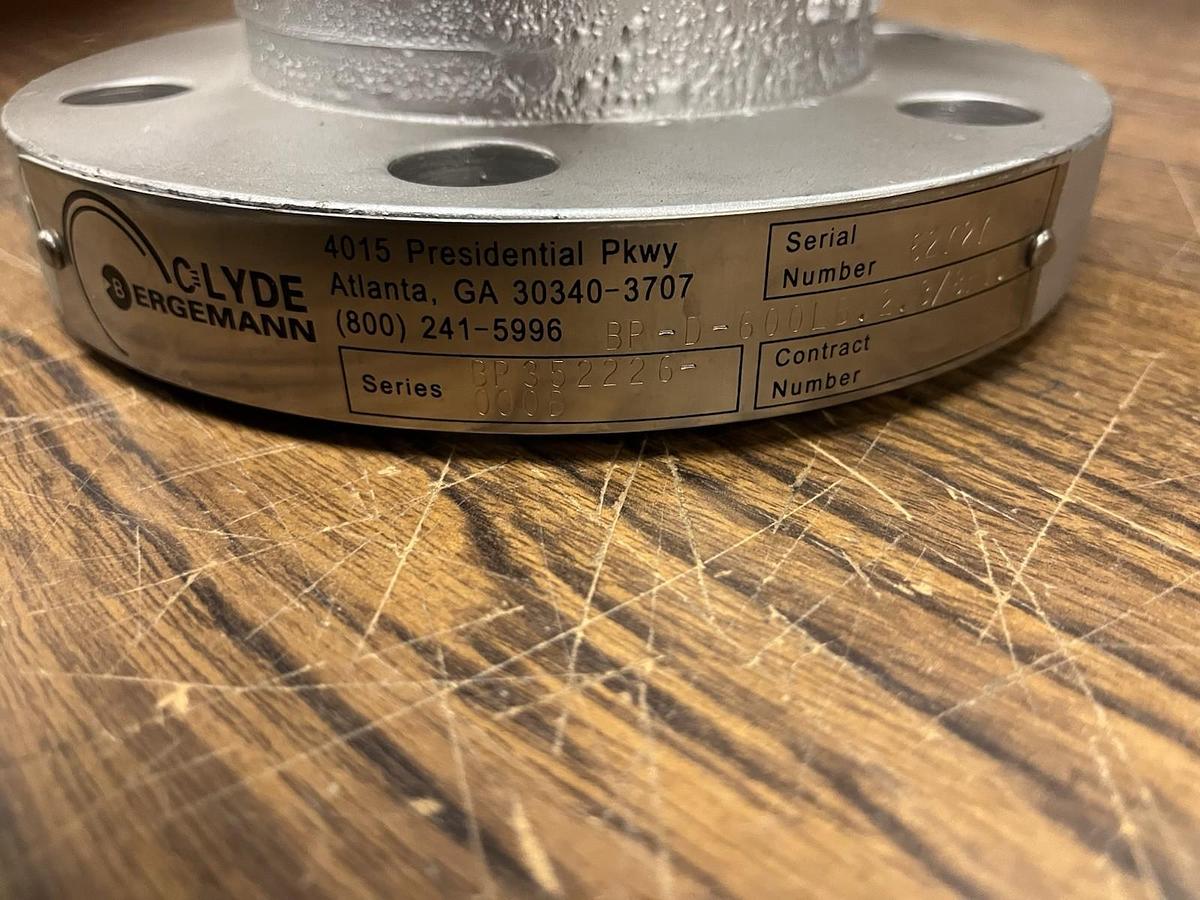 CLYDE BERGEMANN,BP352226-000A,POPPET VALVE 600Lb 2-3/8FT 1.188 SIDE PORTS