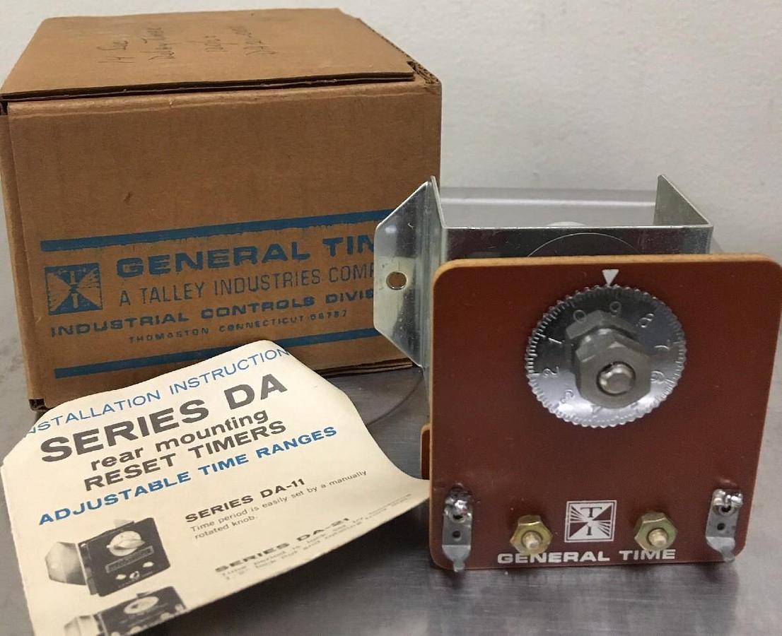 General Time,DA21A001G,Rear Mounting Reset Timer Adjustable Time Ranges NOS