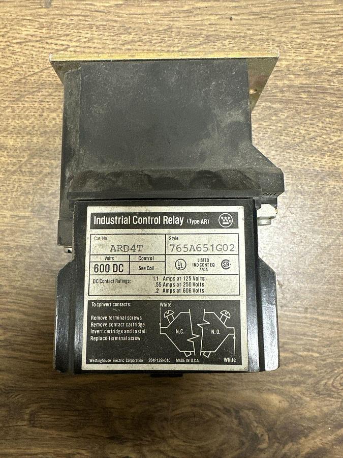 Used Westinghouse,ARD4T,Industrial Control Relay