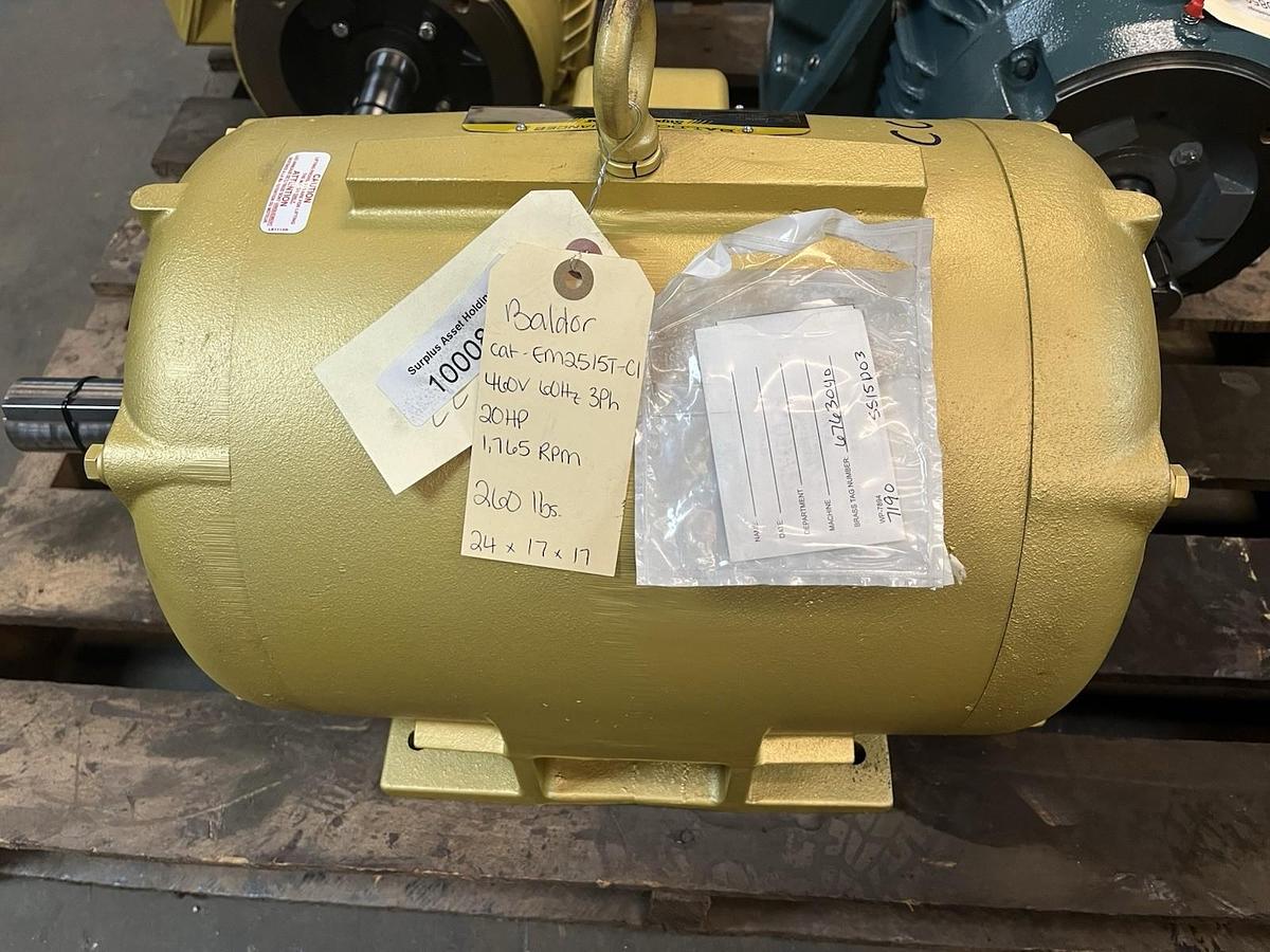 BALDOR,EM2515T-CI,SUPER E MOTOR 20HP 1765RPM 3PH 256T ENCL ODP