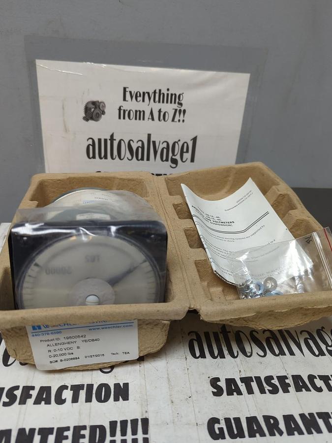 WESCHLER,19500542,ALLENGHENY YE/DB40 R:0-10 VDC S:0-20000LBS PANEL METER