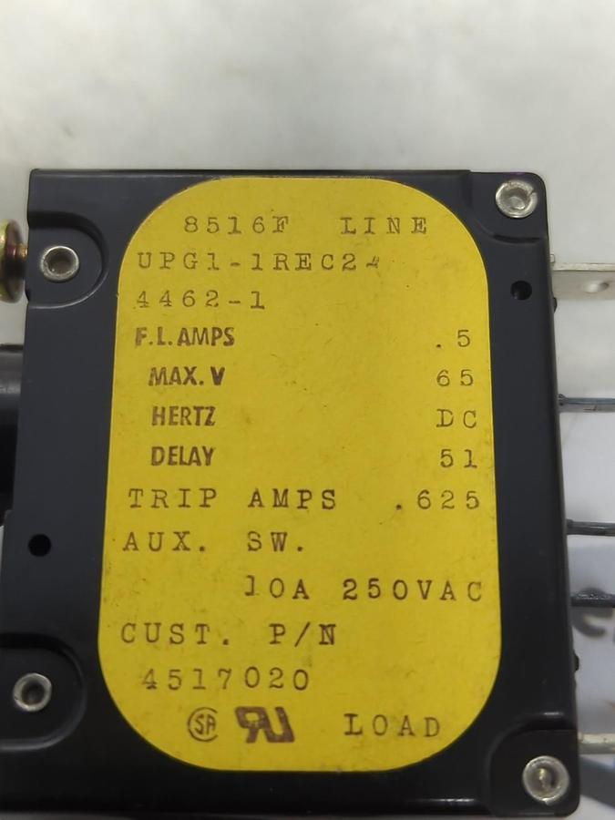 Used AIRPAX,UPG1-1HEC2-4462-1,CIRCUIT BREAKER 10A 250VAC LOT OF 3 PRE-OWNED