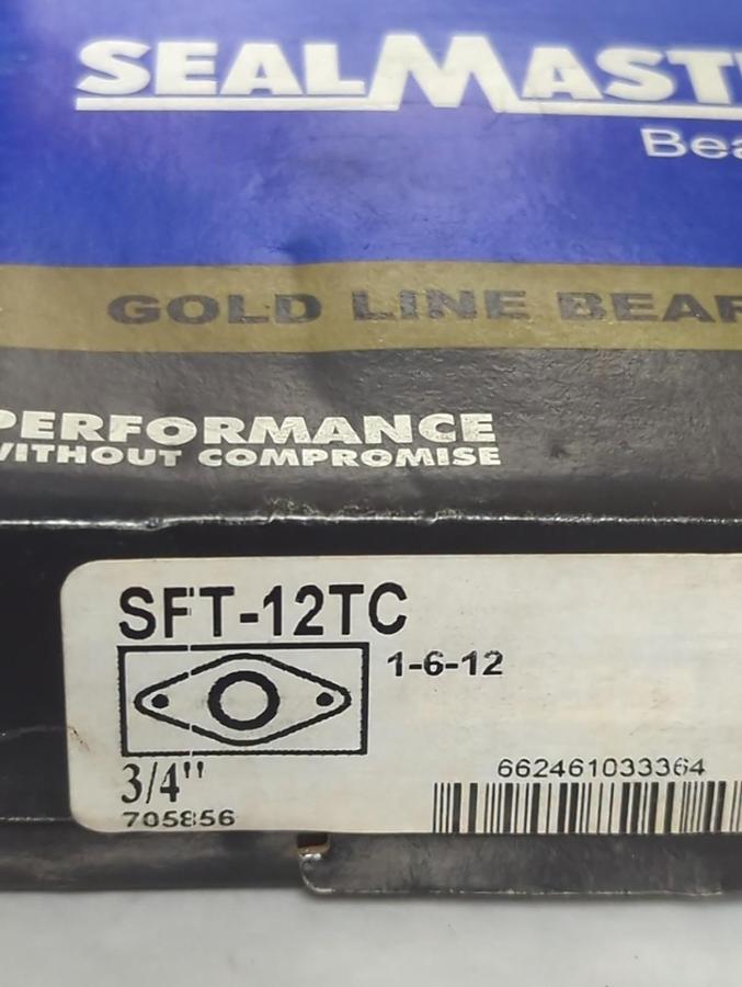 SEALMASTER,SFT-12TC,2-BOLT FLANGE BEARING 3/4 INCH BORE NOS