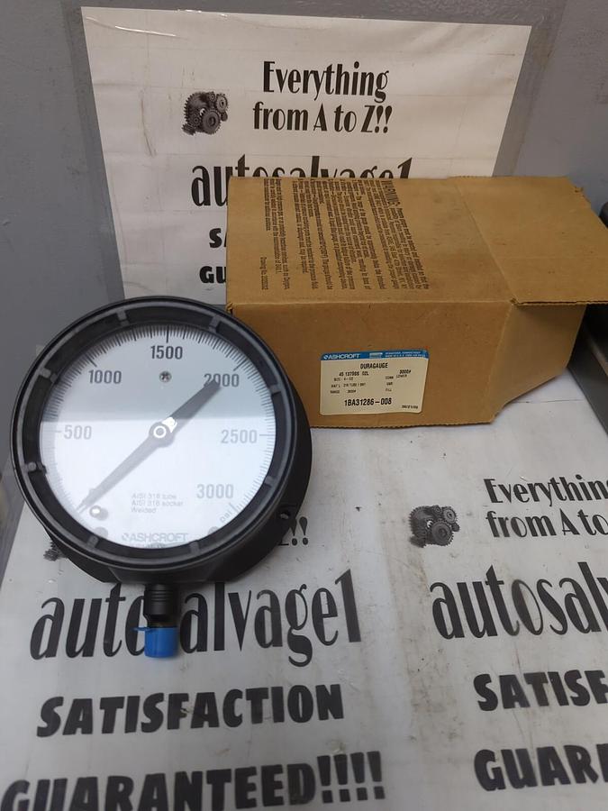 ASHCROFT,45 1379SS 02L,4-1/2 INCH DURAGAUGE 316 TUBE/SKT