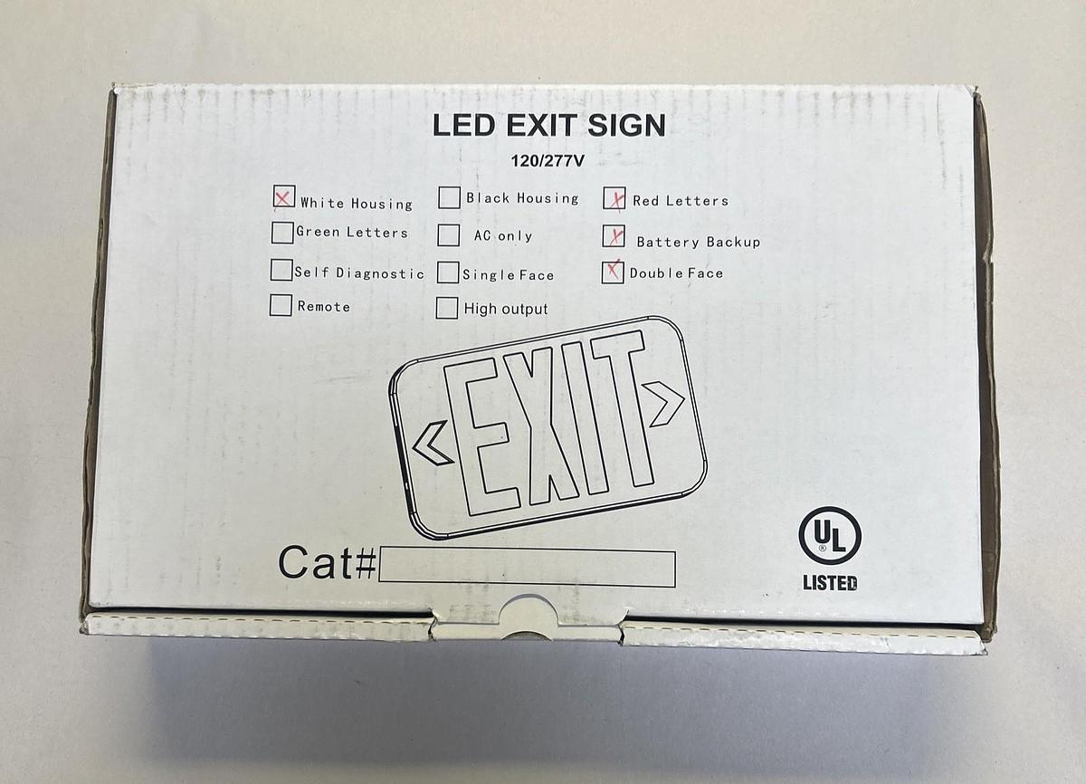 Used PROGRESS LIGHTING,PE008-30,WHITE LED EXIT SIGN NEW