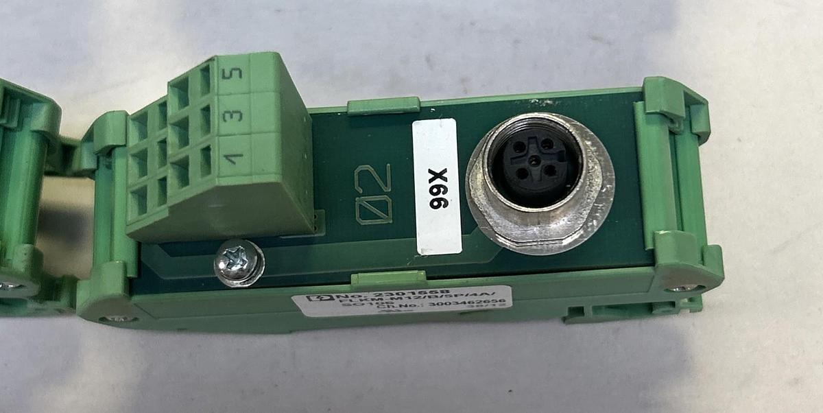 Used PHOENIX CONTACT,FLKM-M12/B/5P/4A/SO106,VARIOFACE MODULE LOT OF 4