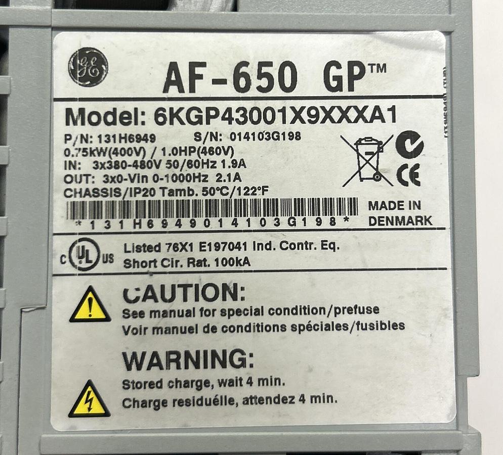 Used GENERAL ELECTRIC GE,6KGP43001X9XXXA1,AF-650 ADJUSTABLE SPEED DRIVE