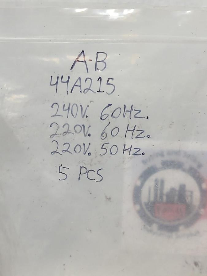 Used ALLEN-BRADLEY,44A215,COIL SIZE 1 LOT OF 5 PRE-OWNED
