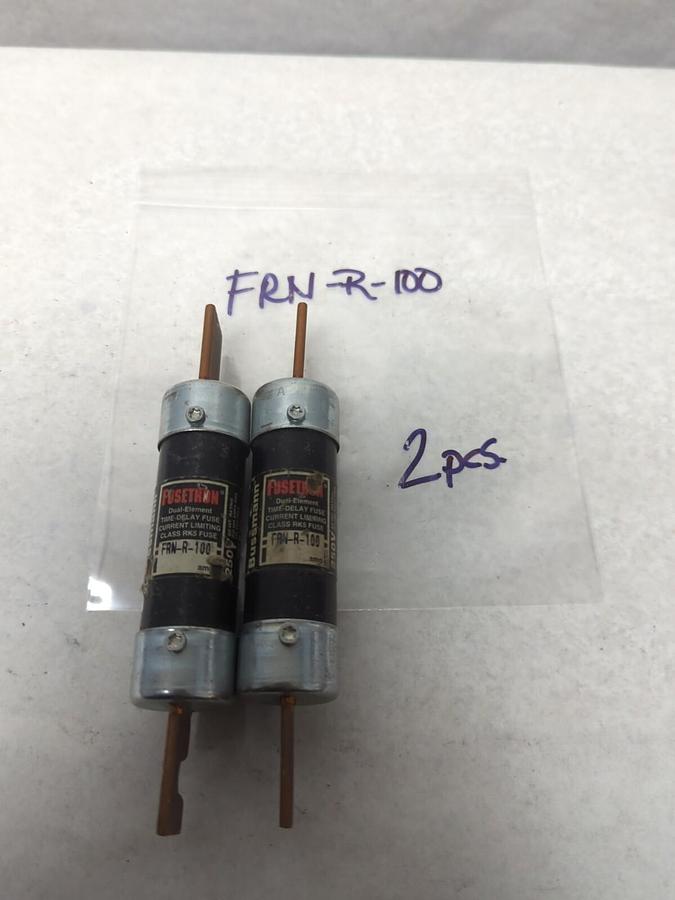 Used COOPER BUSSMANN,FRN-100,FUSETRON 100 AMP FUSE LOT OF 2 PRE-OWNED