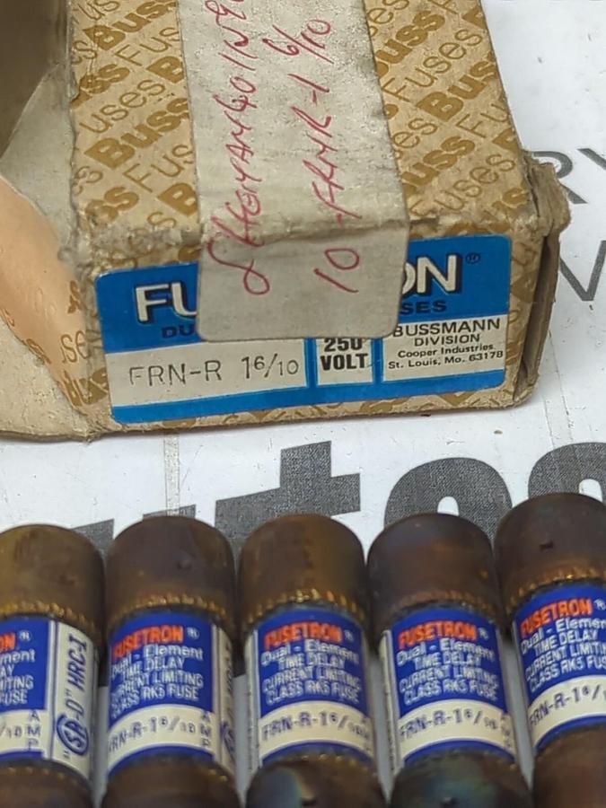 COOPER BUSSMANN,FRN-R-1-6/10,FUSETRON 1-6/10 AMP FUSES BOX OF 10 NOS