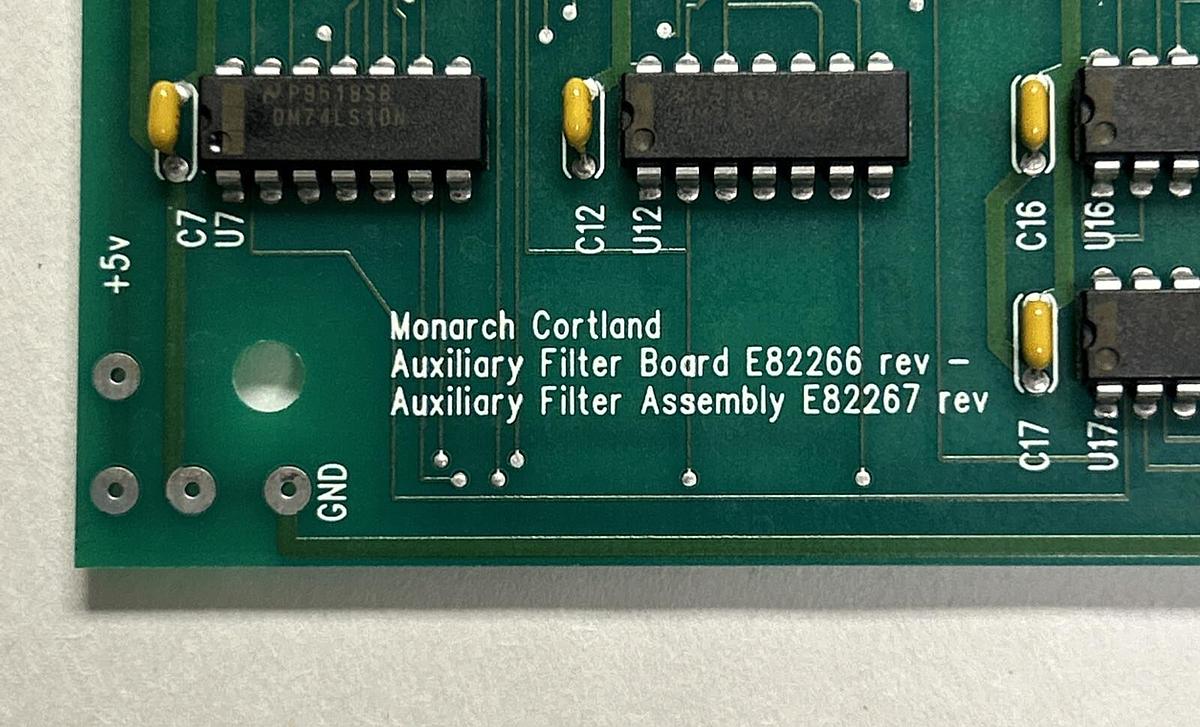 MONARCH CORTLAND,E82266/E82267, AUXILIARY FILTER BOARD NOS