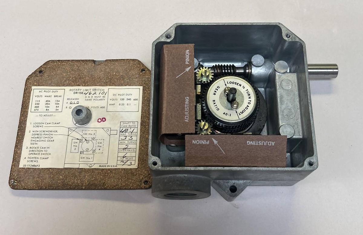 Used GENERAL ELECTRIC,CR115E462101,ROTARY LIMIT SWITCH 40:1