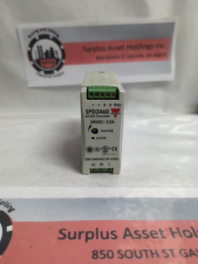 Used CARLO GAVAZZI,SPD24601,AC/DC CONVERTER 24VDC-2.5A 100-240VAC 46-63HZ PRE-OWNED