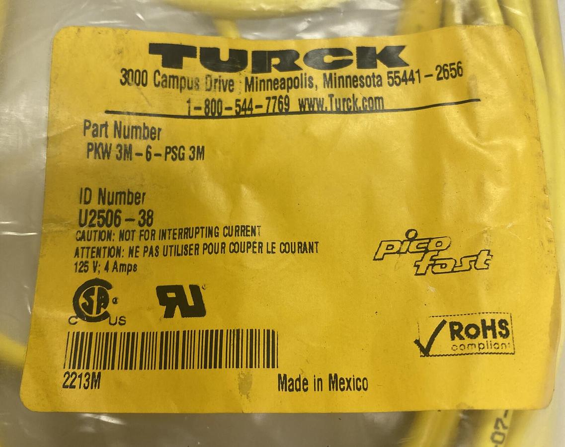 Turck,PKW 3M-6-PSG,3M Cordset NOS