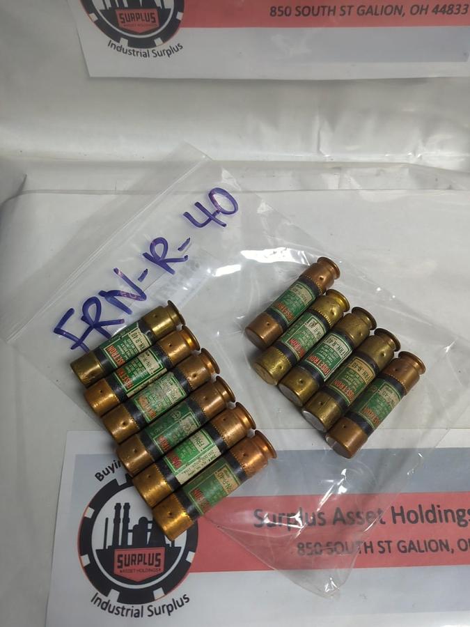 Used COOPER BUSSMANN,FRN-R-40,FUSETRON 40 AMP FUSE LOT OF 11 PRE-OWNED