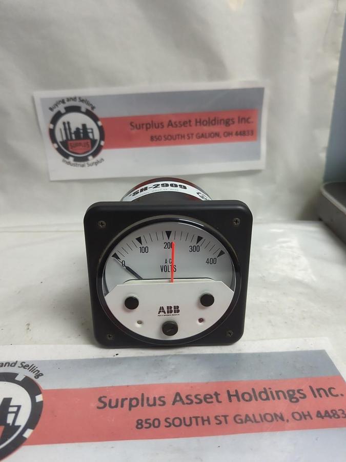 Used CROMPTON/ABB,0039412513,INSTRUMENT METER 0-400 A-C VOLTS PRE-OWNED