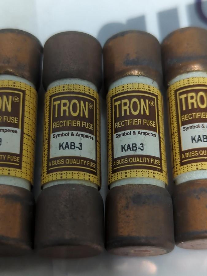 COOPER BUSSMANN,KAB-3,TRON 3 AMP FUSE LOT OF 6 NOS