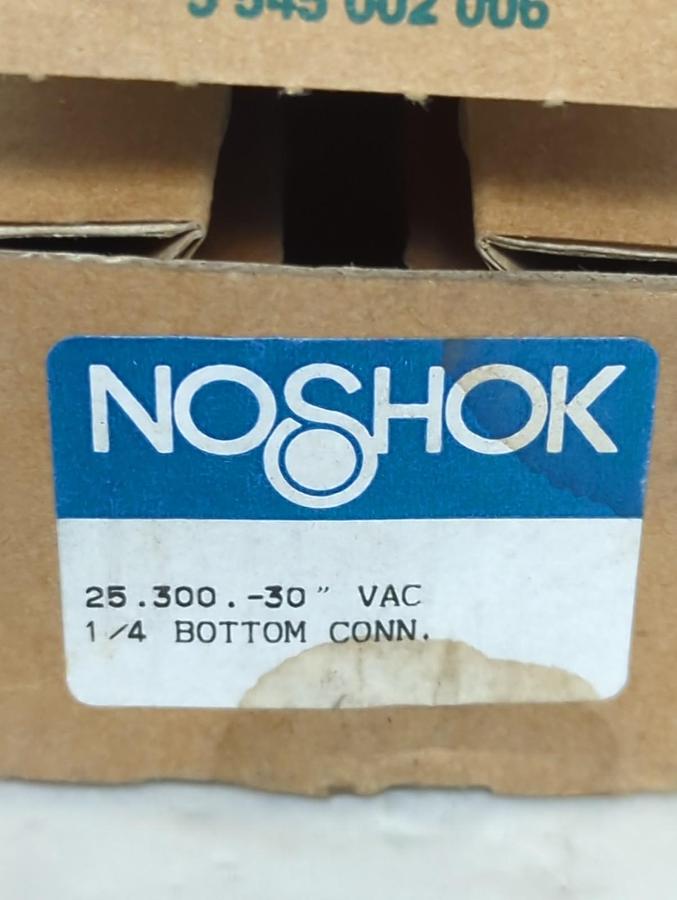 NOSHOK,25.3000.-30,VAC PRESSURE GAUGE 1/4 INCH BOTTOM CONNECTION -30-0 IN HG NOS