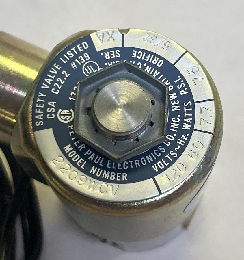 PETER PAUL ELECTRONICS,2209WCV,SOLENOID VALVE NOS