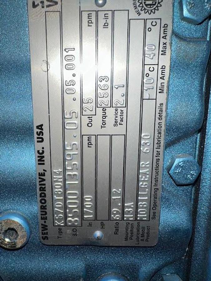 Refurbished SEW-Eurodrive K57DT80N4 Gearbox