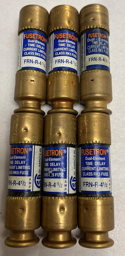 Cooper Bussmann,FRN-R-4-1/2,Fusetron Fuse Lot Of 6 NOS