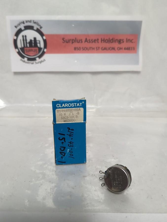 CLAROSTAT,RV4NAYSD103A,POTENTIOMETER 53C3-10K-S NOS