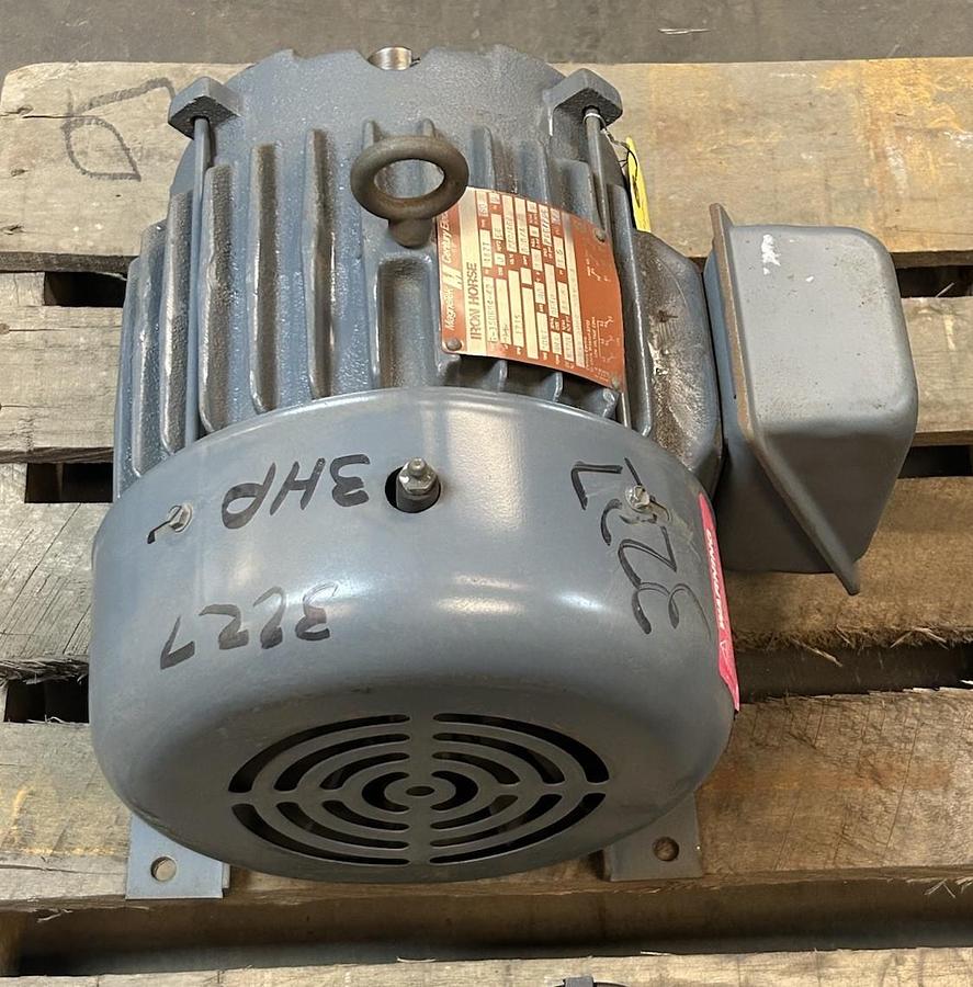Used MAGNETEK,6-350694-42,MOTOR 3HP 230/460V 1735RPM 3PH 182T FRAME
