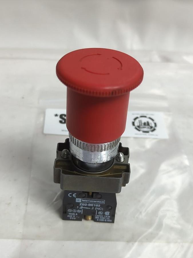 Used TELEMECANIQUE,ZB2-BE102,RED PUSH BUTTON ASSEMBLY PRE-OWNED