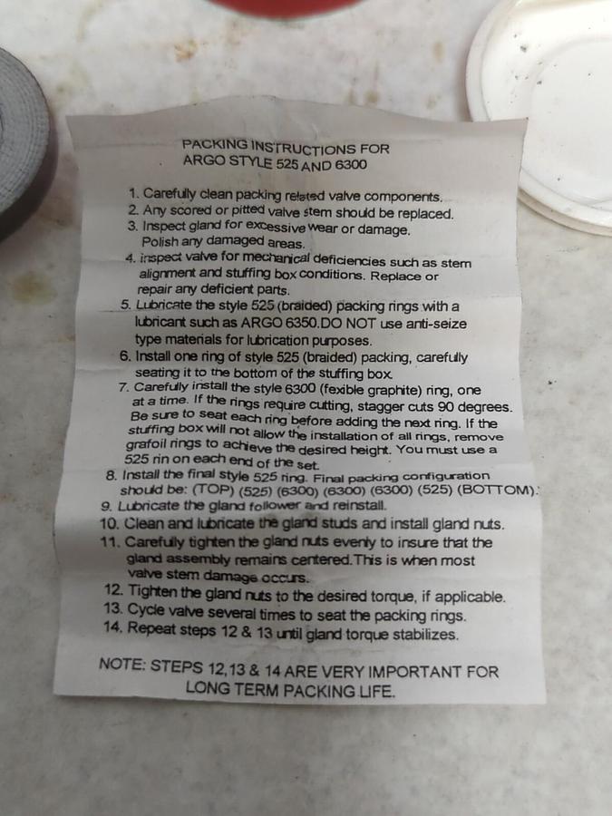 SPX,V-337063,PACKING KIT (6-PCS) NOS