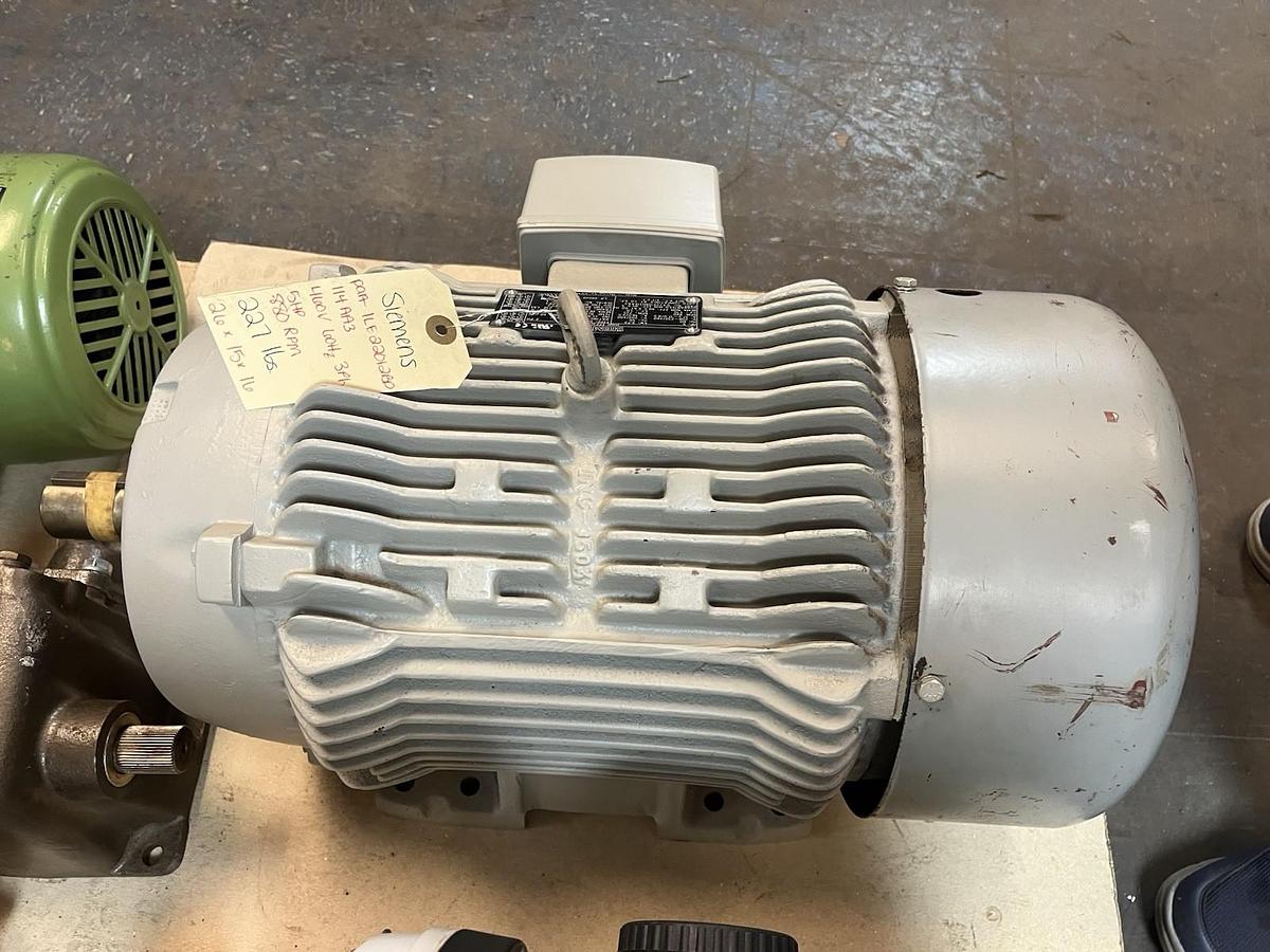 Used SIEMENS,1LE22012BD114AA3,GP10 MOTOR 5HP 880RPM 3PH 254T