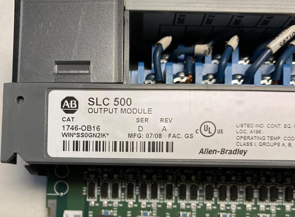 Used Allen-Bradley,1746-OB16,SER D Rev A SLC500 Output Module LOT OF 2