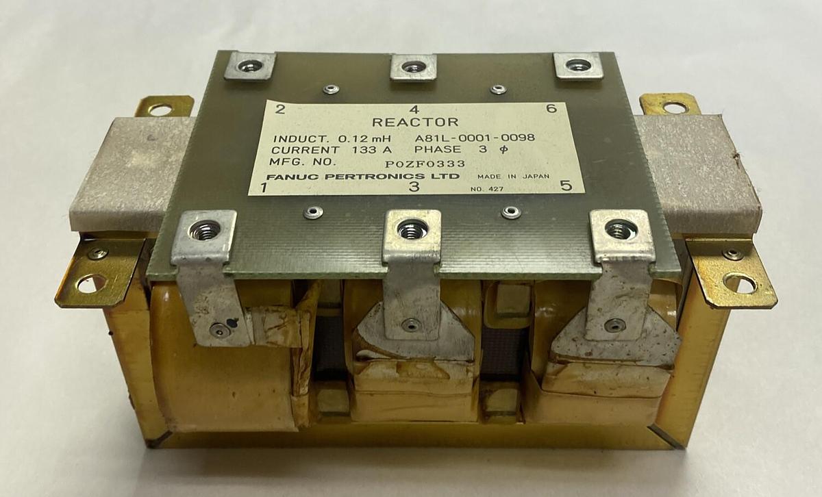 Used FANUC,A81L-0001-0098,LINE REACTOR 133 AMP 0.12 MH 3 PHASE