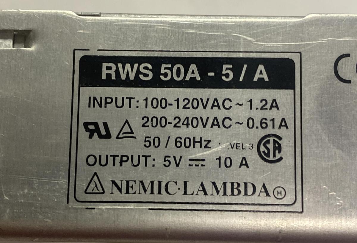 Used NEMIC LAMBDA,RWS50A-5/A,POWER SUPPLY