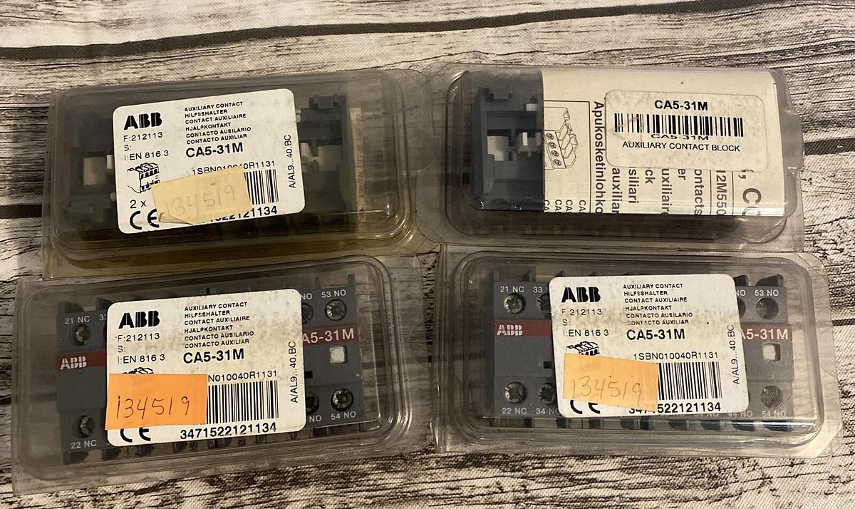 ABB,CA5-31M,Auxiliary Contact Blocks Lot Of 4 New
