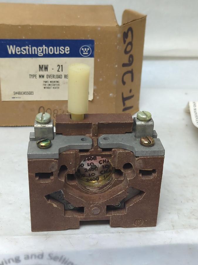 WESTINGHOUSE,NW-21,TYPE MW OVERLOAD RELAYPANEL MOUNTING WITHOUT HEATER NOS