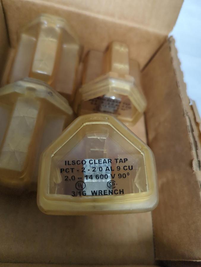 ILSCO,PCT-2-2/0,CLEAR TAP INSULATED CONNECTOR 2/0-14 WIRE RANGE LOT O F3 NOS
